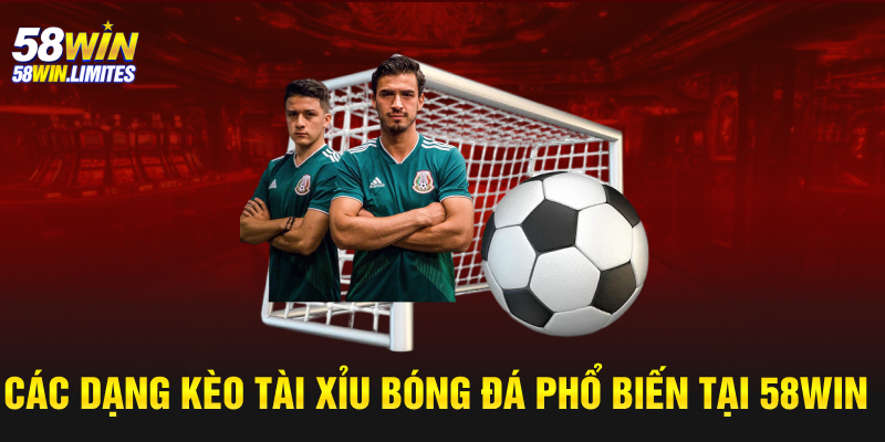 Các dạng kèo tài xỉu bóng đá phổ biến tại 58win