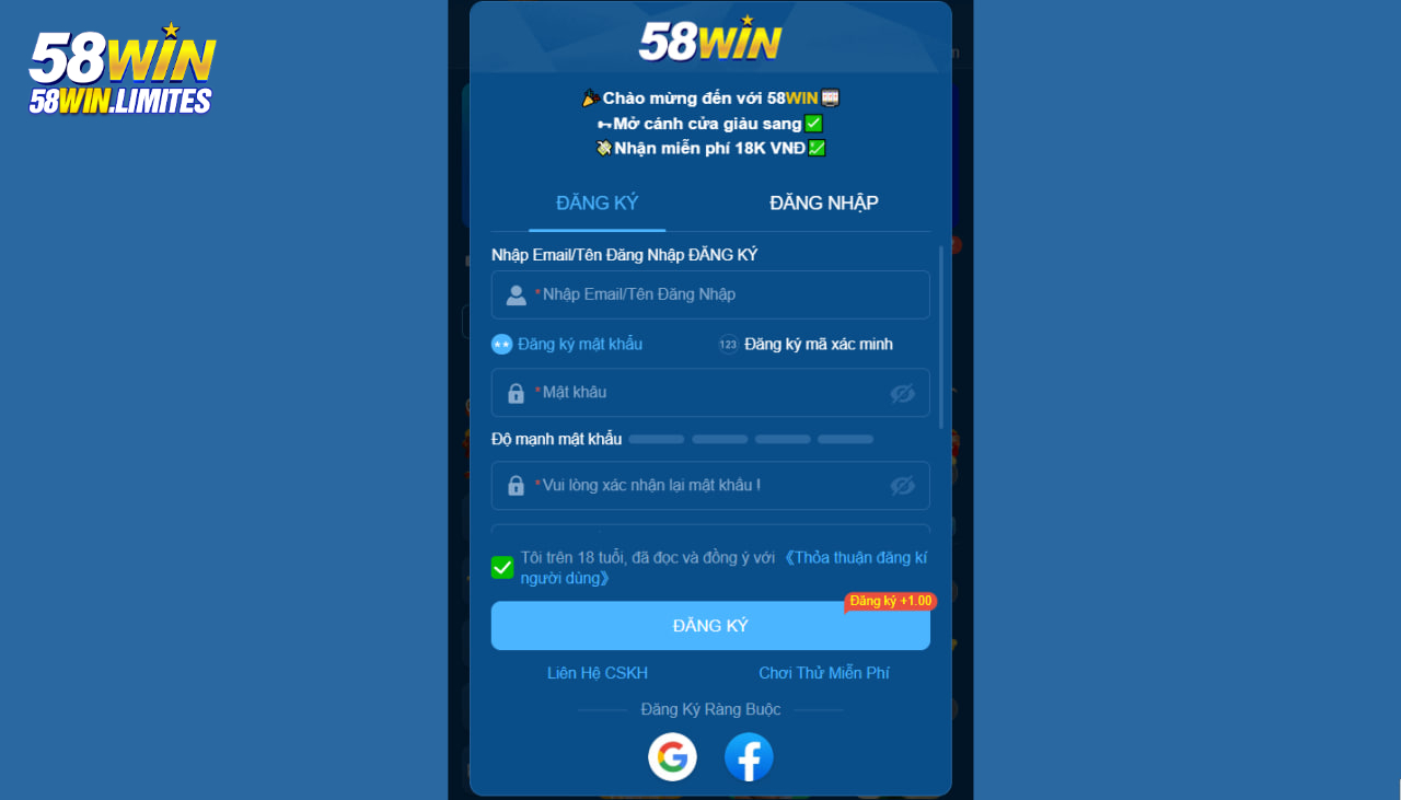 Quy trình tham gia cá cược thoàn chỉnh tại 58WIN